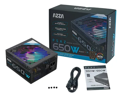 FUENTE AZZA 650W 80 PLUS BRONCE RGB