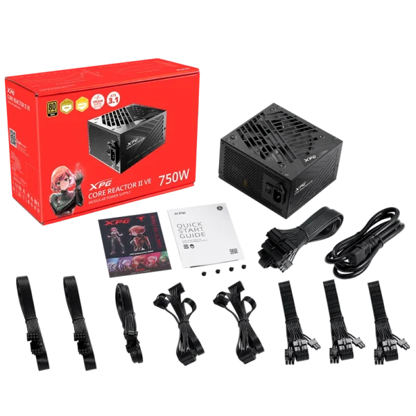 FUENTE DE PODER XPG CORE REACTOR II VE 750W 80 PLUS GOLD (FULL MODULAR)