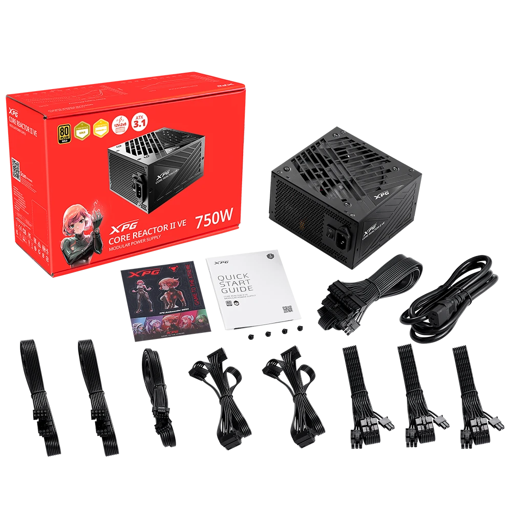 Product_20250610161654881635457.750W PNG FUENTE DE PODER XPG CORE REACTOR II VE 750W 80 PLUS GOLD (FULL MODULAR) - Imagen 1