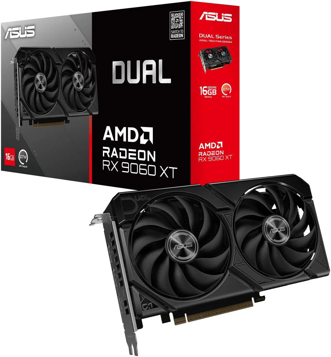14-126-817-05 TARJETA DE VIDEO ASUS DUAL RX9060XT DDR6 16GB - Imagen 1