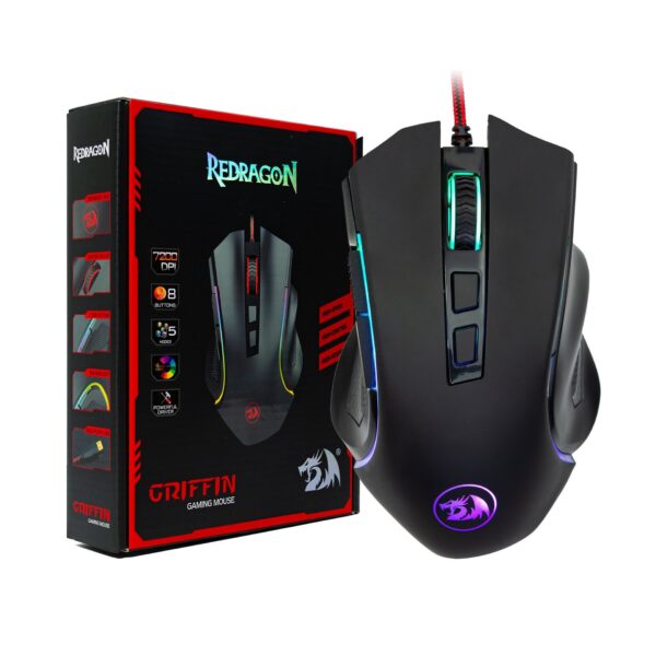 MOUSE REDRAGON GRIFFIN RGB (M607) NEGRO