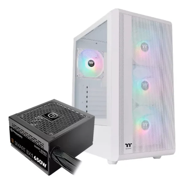 CHASIS THERMALTAKE S200 TG ARGB 4FAN 650W BRONZE BLANCO