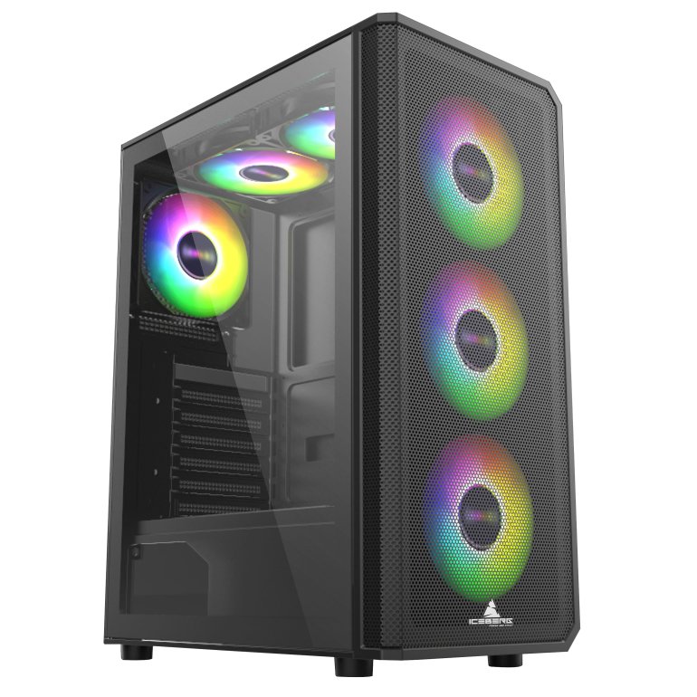 Flow-E-Negra-3 CAJA ICEBERG FLOW E NEGRA 4 VENTILADORES ARGB - Imagen 1