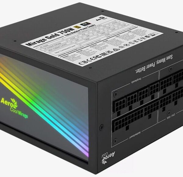 FUENTE AEROCOOL MIRAGE 850W 80 PLUS GOLD RGB FULL MODULAR