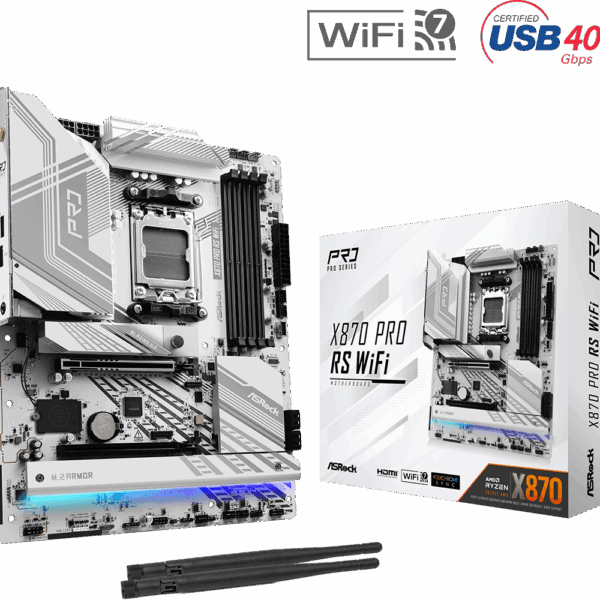 BOARD ASROCK X870 PRO RS WIFI AM5 (BLANCA)