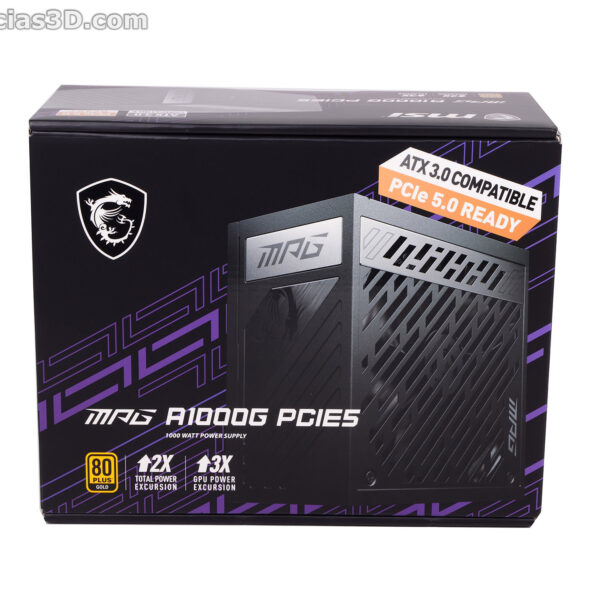 FUENTE MSI MPG A1000GLS PCIE5 1000W 80 PLUS GOLD 720