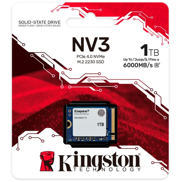 DISCO SOLIDO M.2 KINGSTON NV3 1TB 6000/4000 MB/s (M.2 2230)
