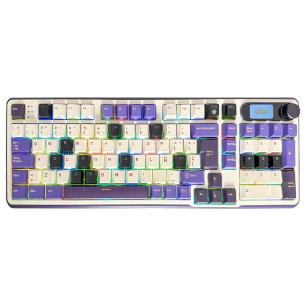 TECLADO MECANICO INALAMBRICO ROYAL KLUDGE M70 CYAN PURPLE RGB
