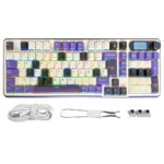 TECLADO MECANICO INALAMBRICO ROYAL KLUDGE M70 CYAN PURPLE RGB - Imagen 2