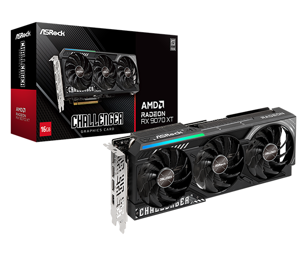 Radeon RX 9070 XT Challenger 16GB(M1) TARJETA DE VIDEO ASROCK CHALLENGER RX 9070XT 16GB - Imagen 1