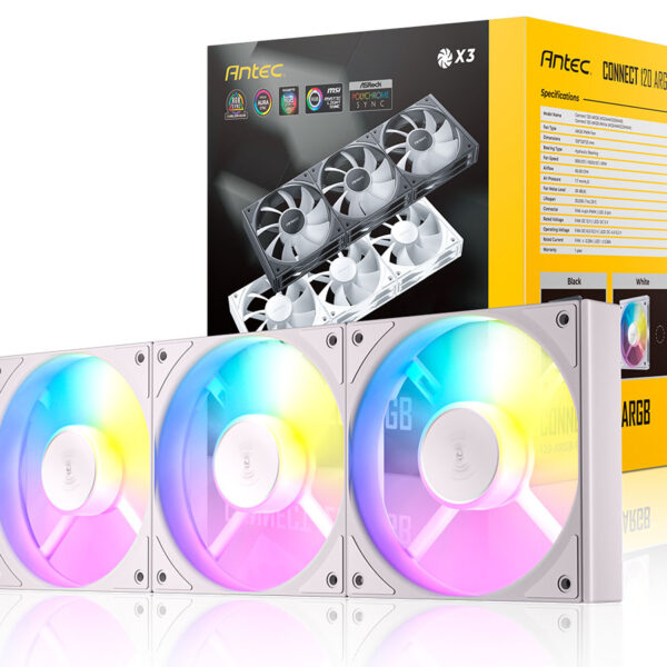 KIT VENTILADORES X3 ANTEC CONNECT 120 ARGB BLANCO