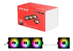 KIT VENTILADORES X4 XPG HURRICANE MAGNETICOS 120 ARGB PWM NEGRO