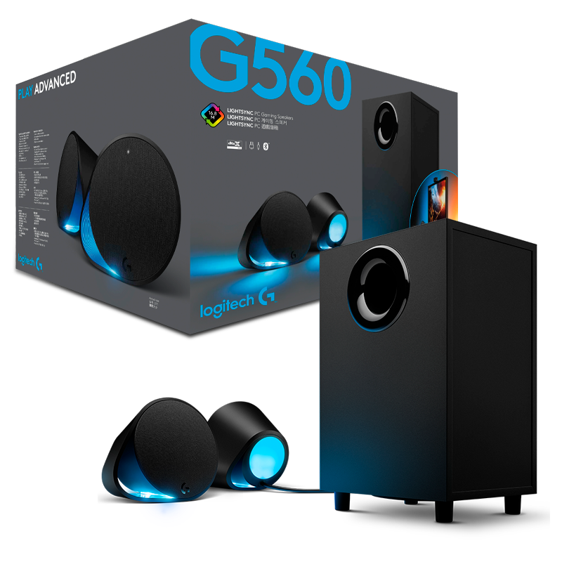 Product_20210529110757930628561 ALTAVOCES SUBWOOFER LOGITECH G560 BLUETOOTH 120W / 240W RGB - Imagen 1