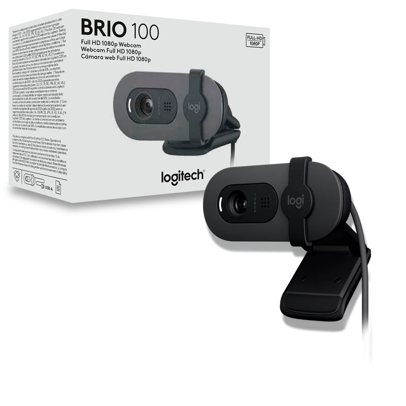 Product_202408261225091045550453.perfil CÁMARA WEB LOGITECH BRIO 100 FHD 1080P USB-A NEGRO - Imagen 1
