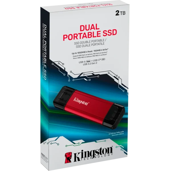 SSD EXTERNO KINGSTON DUAL PORTABLE 2TB USB-A USB-C