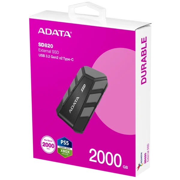 UNIDAD SOLIDA EXTERNA ADATA SD820 2TB (USB-C)