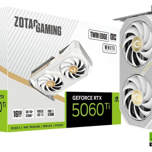 TARJETA DE VIDEO ZOTAC GAMING RTX 5060TI 16GB (BLANCA)