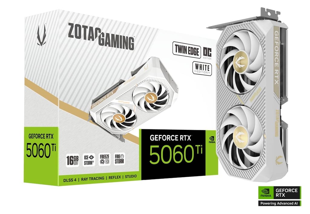 zt-b50620q-10m-image01 TARJETA DE VIDEO ZOTAC GAMING RTX 5060TI 16GB (BLANCA) - Imagen 1