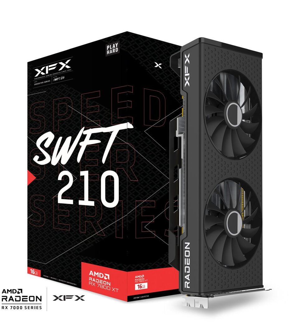 66b50f32385d14400cf950b1_boxcard TARJETA DE VIDEO XFX RADEON RX 7800XT 16GB SWFT 210 - Imagen 1
