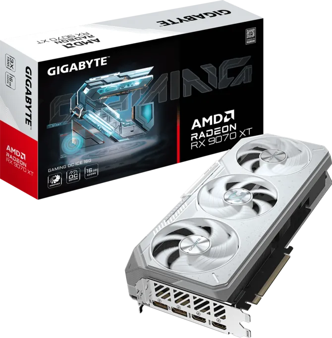 670 TARJETA DE VIDEO GIGABYTE RX 9070XT 16GB GAMING OC ICE - Imagen 1