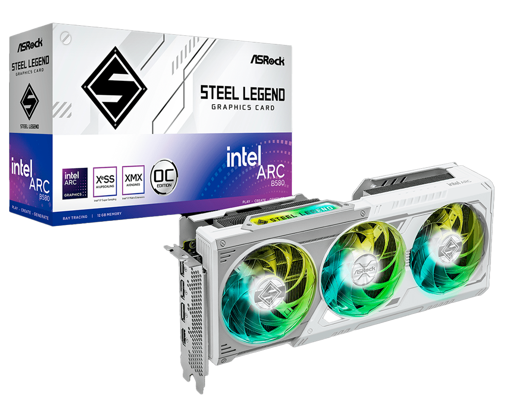 ASROCK-STEEL-LEGEND-12GB-INTEL-ARC-B580-1 TARJETA DE VIDEO ASROCK STEEL LEGEND INTEL ARC B580 12GB - Imagen 1