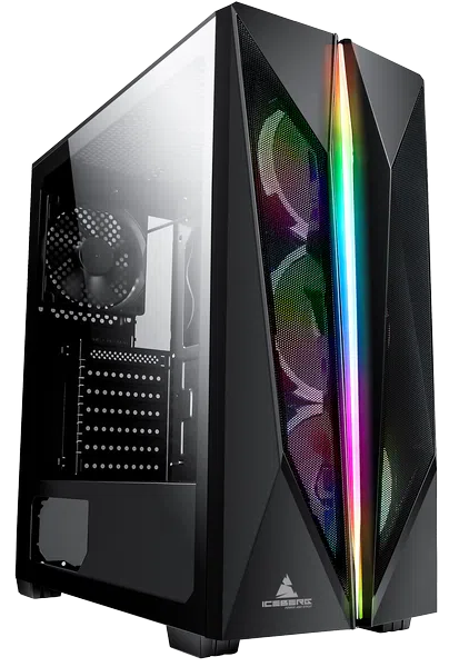 CHASIS MID-TOWER ICEBERG FLOW X PLUS NEGRO