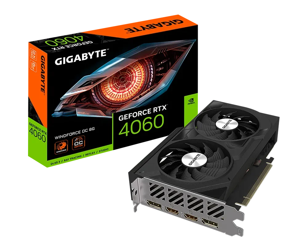 GIGABYTE-4060-WINFORCE-8GB TARJETA DE VIDEO GIGABYTE RTX 4060 8GB WINDFORCE OC - Imagen 1