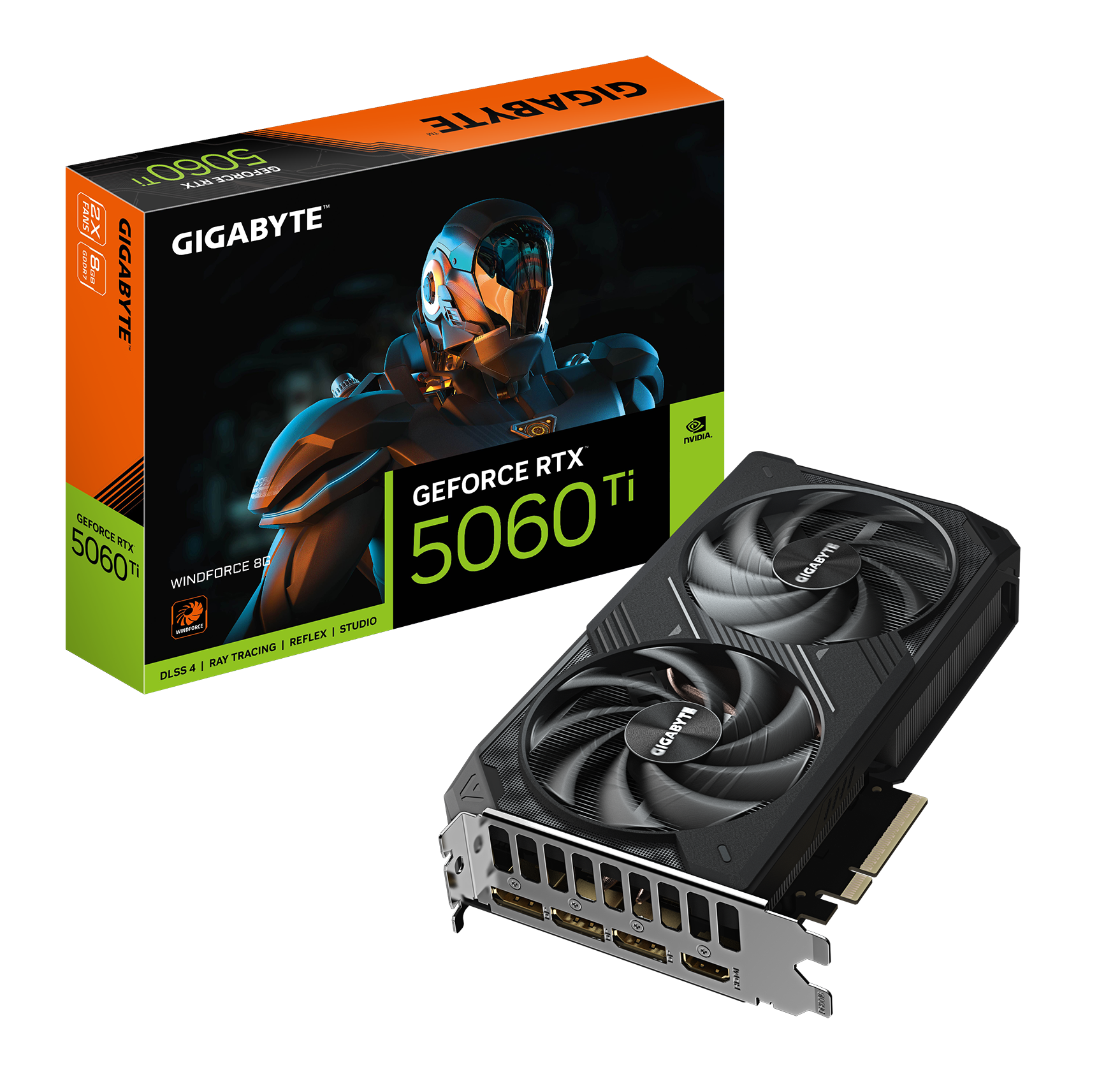 GeForce-RTX™-5060-Ti-WINDFORCE-8G-01 TARJETA DE VIDEO GIGABYTE RTX 5060TI 8GB WINDFORCE OC - Imagen 1