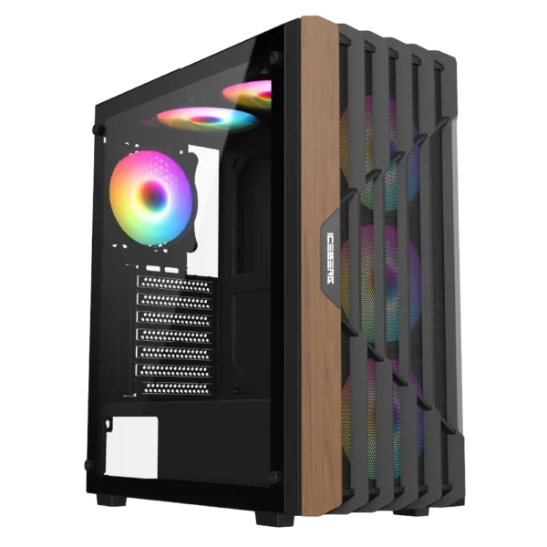 CHASIS MID-TOWER ICEBERG WOOD CORE NEGRO