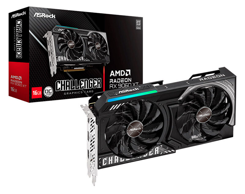 Tarjeta-ASRock-Radeon-RX-9060-XT-Challenger-16GB-OC TARJETA DE VIDEO ASROCK CHALLENGER RX 9060XT 16GB OC - Imagen 1