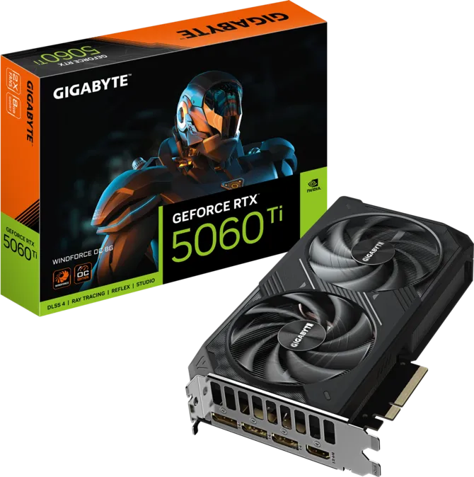 670 TARJETA DE VIDEO GIGABYTE RTX 5060TI 8GB WINDFORCE OC - Imagen 1