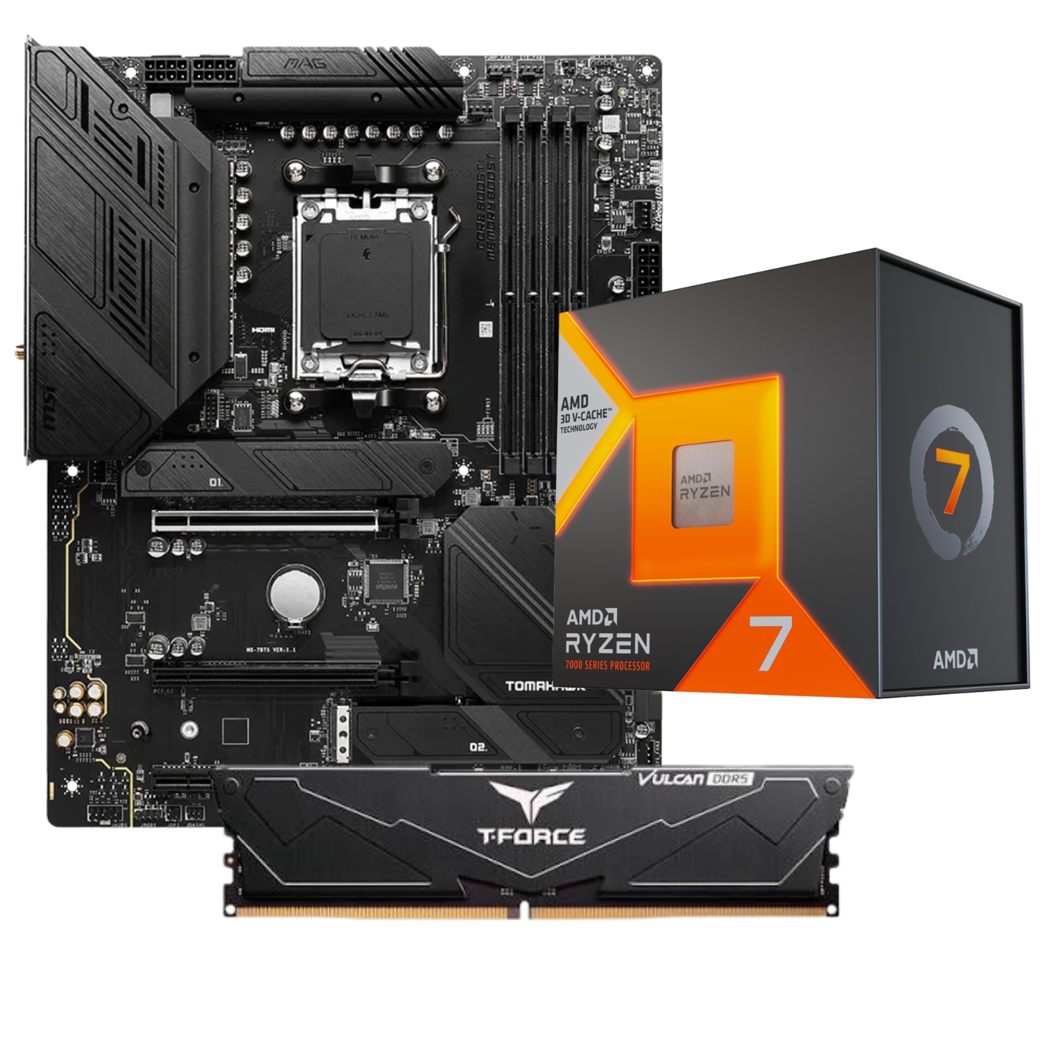 Diseño sin título (1) COMBO BOARD MSI B650 + RYZEN 7 7800X3D + RAM 16GB 6000MHZ - Imagen 1