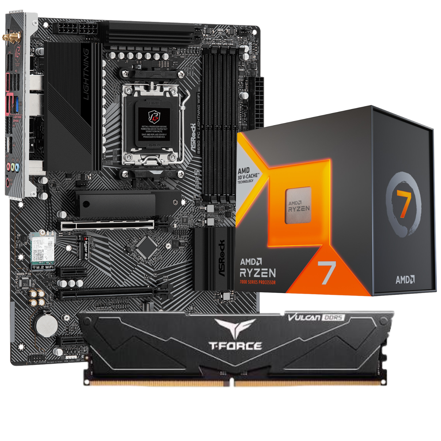 COMBO BOARD ASROCK B650M + RYZEN 7 7800X3D + RAM 16GB 6000MHZ