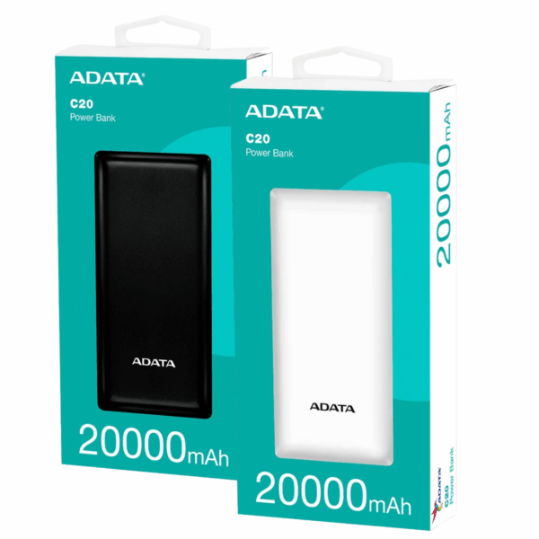 POWER BANK ADATA C20 20.000MAH USB-C NEGRO Y BLANCO