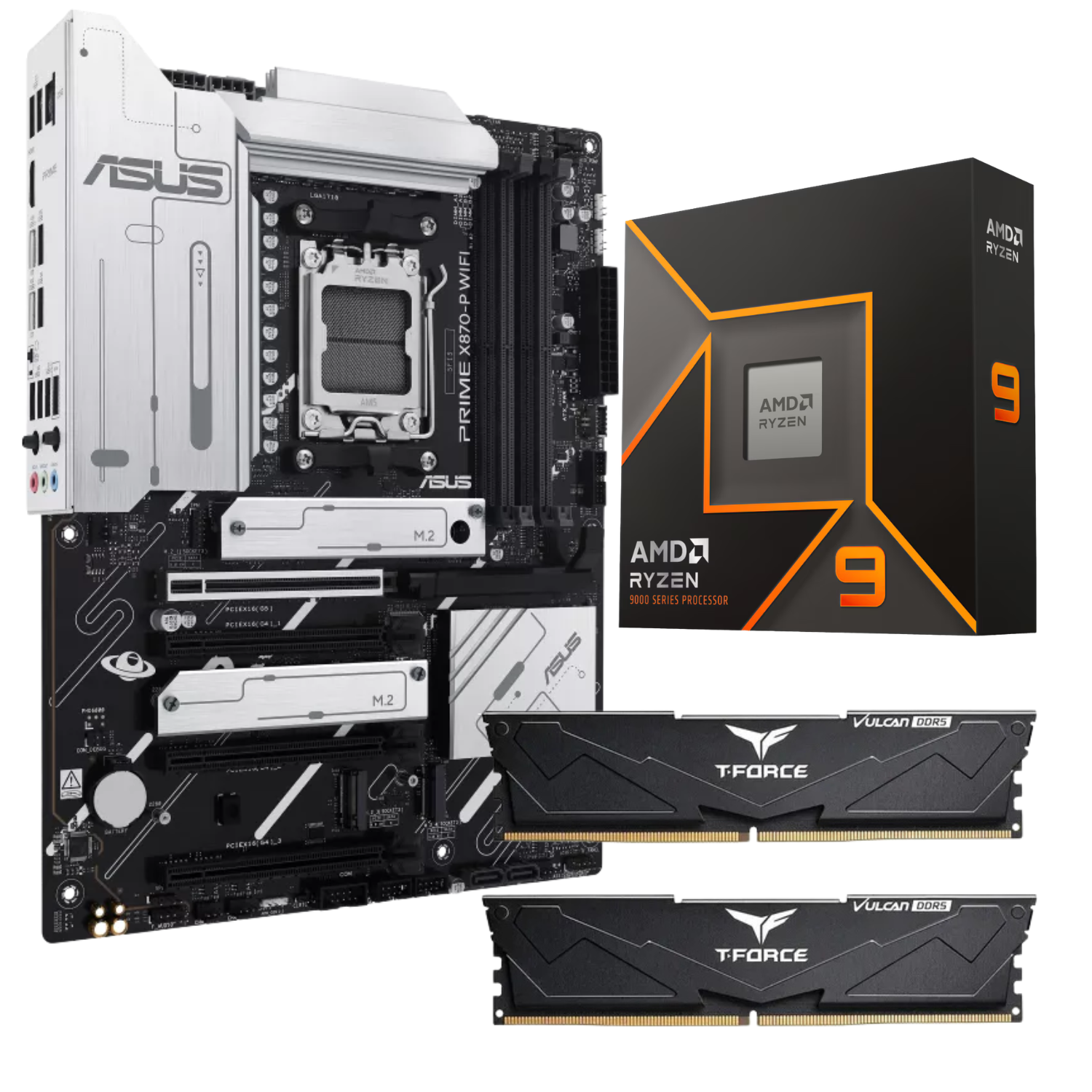 Diseño sin título COMBO BOARD ASUS X870-P + RYZEN 9 9900X + KIT 32GB (2X16) 6000MHZ - Imagen 1