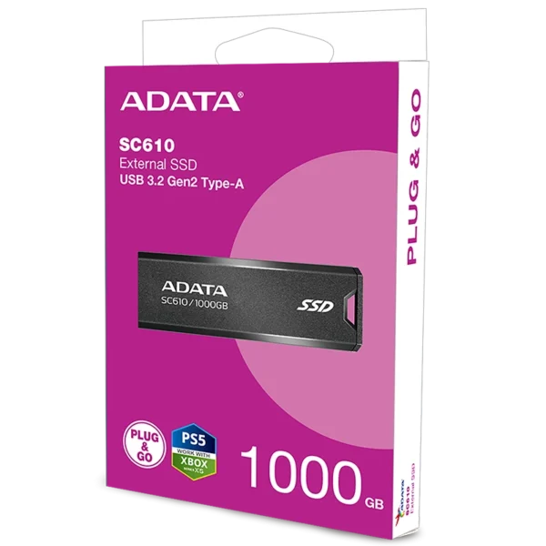 DISCO SOLIDO EXTERNO ADATA SC610 1TB USB 3.2 USB-A