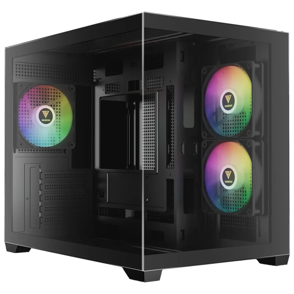 Product_202603241451321503802998.AURA GC10M V2 CHASIS MICRO-TOWER GAMDIAS AURA GC10M V2 3 FAN BLANCO Y NEGRO - Imagen 1