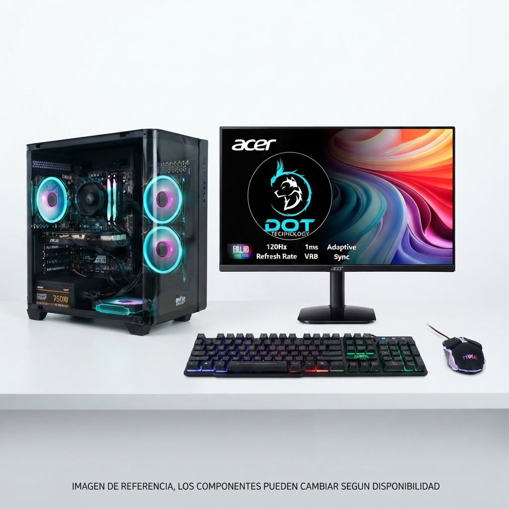 4ae45357-4684-4293-a34a-623ceddd5294 COMPUTADOR DE MESA GAMER DOT RYZEN 5 5600GT + RTX 5060 8GB + 16GB + SSD 512 + MONITOR 23.8" OBSEQUIO TECLADO Y MOUSE - Imagen 1