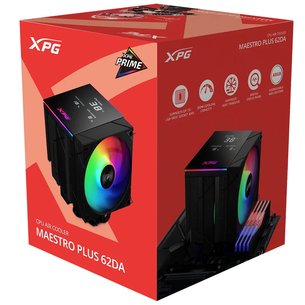 Product_202608281644491544994157.png-14 DISIPADOR XPG MAESTRO PLUS 62SA 6Hp ARGB PANTALLA DIGITAL - Imagen 1