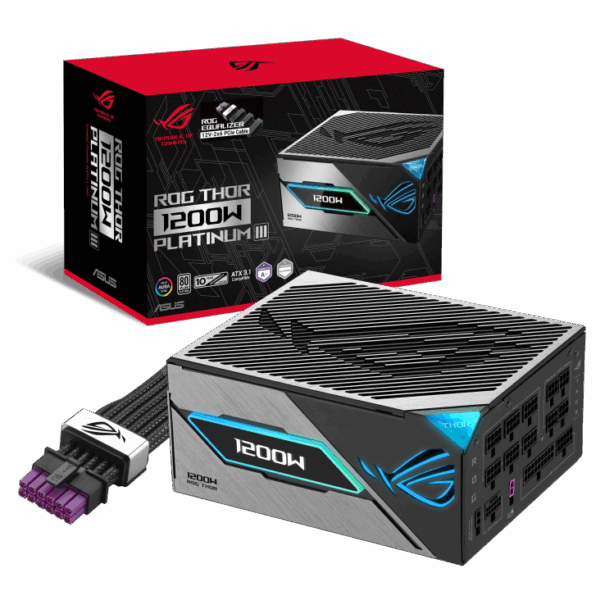 FUENTE ASUS ROG THOR 1200P3 1200W 80 PLUS PLATINO BLACK GAMING (FULL MODULAR)