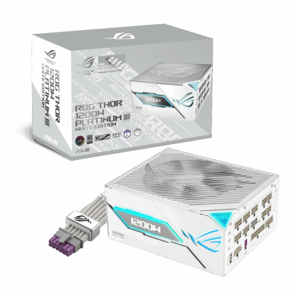 FUENTE ASUS ROG THOR 1200P3 1200W 80 PLUS PLATINO WHITE GAMING (FULL MODULAR)